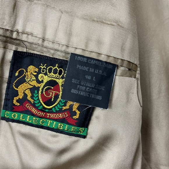 Vintage Gordon Thomas 100% Camel Blazer Mens 48L Oversized Layering Unisex - Picture 6 of 15